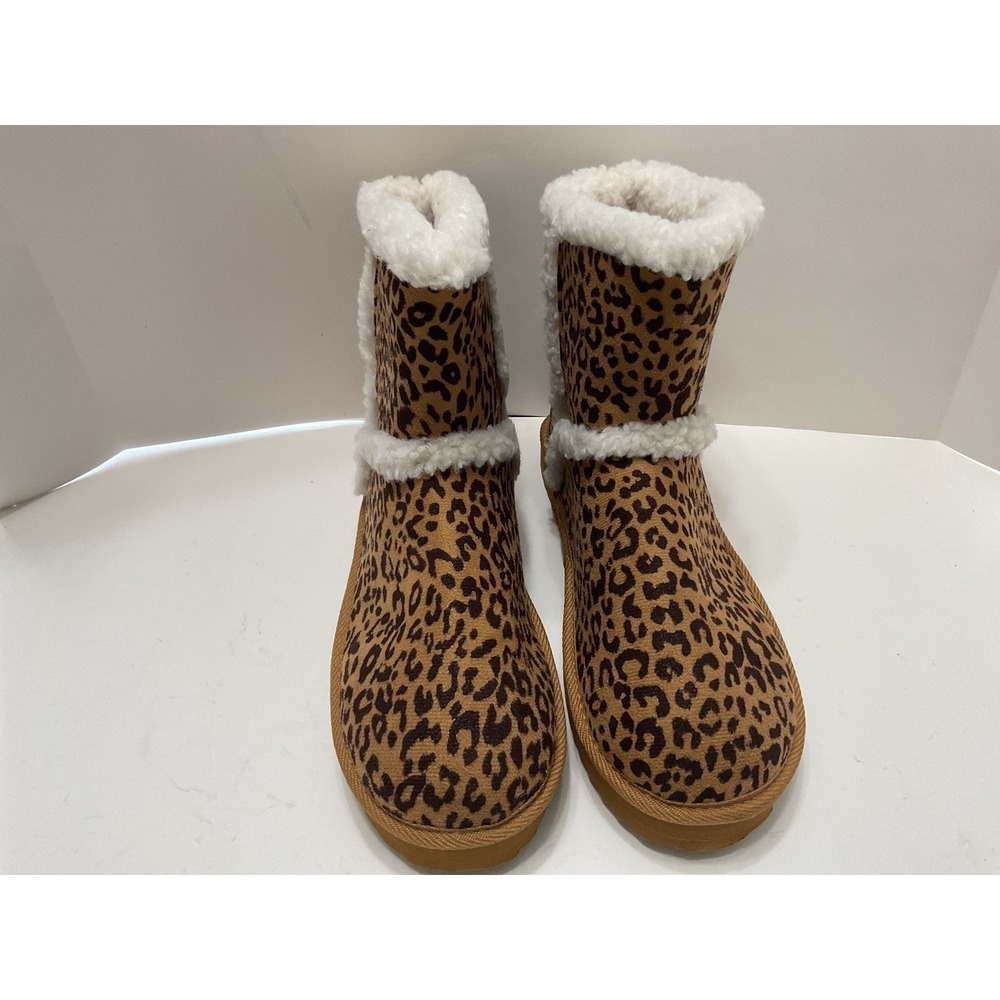 Yoki Blythe-05 Womens Leopard Print Faux Shearling Winter Boots Size 8 NEW Sh3